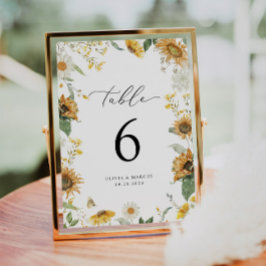 Boho Sunflower Bloral Elegante Hochzeitsstimmung T