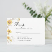 Boho Sunflower Botanical RSVP-Karte RSVP Karte (Stehend Vorderseite)