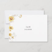 Boho Sunflower Botanical RSVP-Karte RSVP Karte (Rückseite)