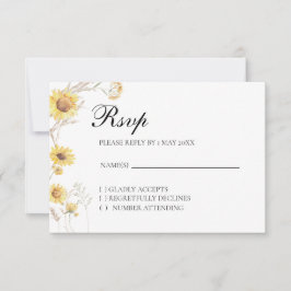 Boho Sunflower Botanical RSVP-Karte RSVP Karte