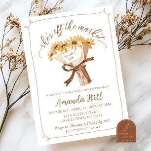Boho Sunflower Bouquet Brautparty Einladung