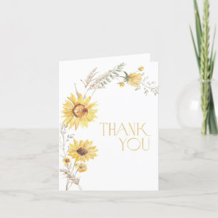 Boho Sunflower Brautparty Danke, Card Dankeskarte