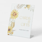 Boho Sunflower Brautparty Karten und Geschenke Sockelschild (Vorderseite)