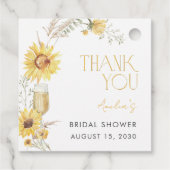 Boho Sunflower Brautparty Vielen Dank Geschenkanhänger (Rückseite)