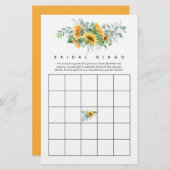Boho Sunflower Eucalyptus Brautparty Bingo (Vorne/Hinten)
