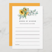 Boho Sunflower Eucalyptus Brautparty Hinweiskarte (Vorne/Hinten)