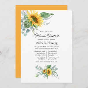 Boho Sunflower Eucalyptus Virtual Baby Dusche Einladung