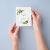 Boho Sunflower Eucalyptus Wedding Einladung Flyer (Gruppe)