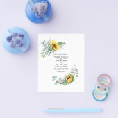 Boho Sunflower Eucalyptus Wedding Einladung Flyer (Einzeln)