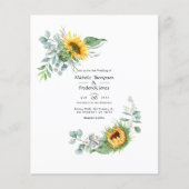 Boho Sunflower Eucalyptus Wedding Einladung Flyer (Vorne)