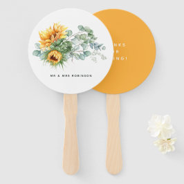 Boho Sunflower Eucalyptus Wedding Fächer