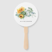 Boho Sunflower Eucalyptus Wedding Fächer (Vorderseite)
