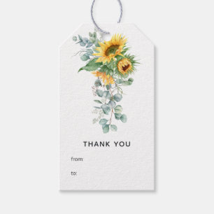Boho Sunflower Eucalyptus Wedding Geschenkanhänger