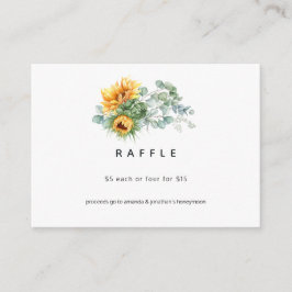 Boho Sunflower Eucalyptus Wedding Raffle Begleitkarte