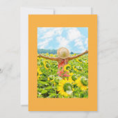 Boho Sunflower Eukalyptus Celebration of Life Invi Einladung (Rückseite)