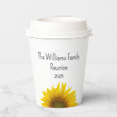 Boho Sunflower Family Wiedersehen Summer Barbecue Pappbecher (Rückseite)