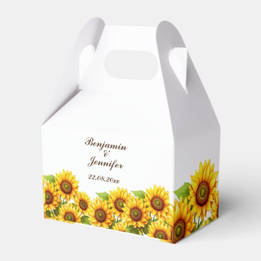 Boho Sunflower Favor Boxen für Hochzeitsfeier Gefa Geschenkschachtel (Vorderseite)