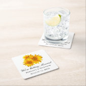 Boho Sunflower Floral Wedding Party Rechteckiger Pappuntersetzer (Vor Ort)