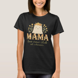 Boho Sunflower Ghost Mama "Boo Crew" Halloween T-Shirt