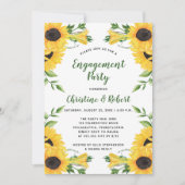 Boho Sunflower | Green Engagement Party Einladung (Vorderseite)