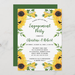 Boho Sunflower | Green Engagement Party Einladung