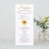 Boho Sunflower Hochzeitsprogramm Blumengold Drehbu Programm (Stehend Vorderseite)