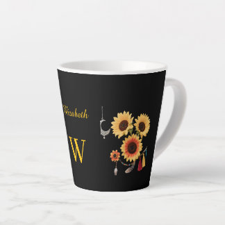 Boho Sunflower Individuelle Name Blumengeschenk Sc Milchtasse