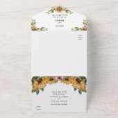 Boho Sunflower Menü Auswahl UAWG Wedding All In One Einladung (Außenbereich)