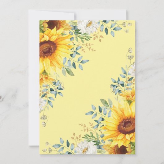 Boho Sunflower Monkey Babydusche per Mail Einladung (Rückseite)