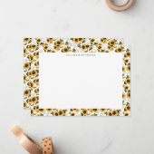 Boho Sunflower-Muster Mitteilungskarte (Vorderseite/Rückseite Beispiel)