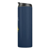 Boho Sunflower Navy Blauer Elegant Personalisiert Thermosbecher (Nach rechts gedreht)