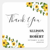Boho Sunflower Patch Wedding Sticker (Vorderseite)