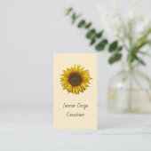 Boho Sunflower QR code Designer Rustic Cream Visitenkarte (Stehend Vorderseite)
