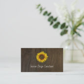 Boho Sunflower QR code Rustic Barn Wood Visitenkarte (Stehend Vorderseite)