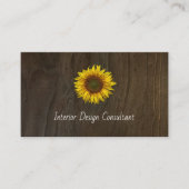 Boho Sunflower QR code Rustic Barn Wood Visitenkarte (Vorderseite)