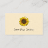 Boho Sunflower QR code Rustic Interior Designer Visitenkarte (Vorderseite)
