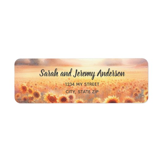 Boho Sunflower Rustic Watercolor Country Wedding (Vorne)