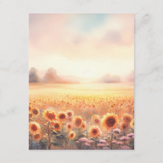 Boho Sunflower Rustic Watercolor Country Wedding Begleitkarte (Rückseite)