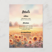 Boho Sunflower Rustic Watercolor Country Wedding Begleitkarte (Vorderseite)