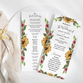Boho Sunflower Rustic Wedding Brautparty Flat Programm