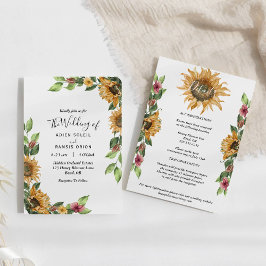 Boho Sunflower Rustic Wedding Details in einem Einladung