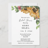 Boho Sunflower Rustic Wildblume Brautparty Einladung (Vorderseite)