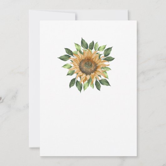 Boho Sunflower Rustic Wildblume Brautparty Einladung (Rückseite)