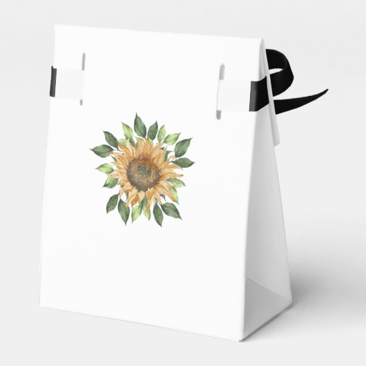 Boho Sunflower Rustic Wildblume Gastgeschenk Hochz Geschenkschachtel (Rückseite)
