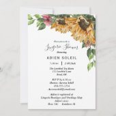 Boho Sunflower Rustic Wildblume Lingerie Dusche Einladung (Vorderseite)