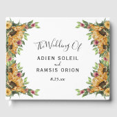 Boho Sunflower Rustic Wildblume Wedding Gästebuch (Vorderseite)
