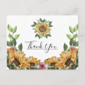 Boho Sunflower Rustic Wildblume Wedding Vielen Dan Postkarte (Vorderseite)