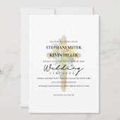 Boho Sunflower Rustic Wood Cross Wedding Einladung (Vorderseite)