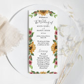 Boho Sunflower Rustikale Wildblume Hochzeitwohnung Programm
