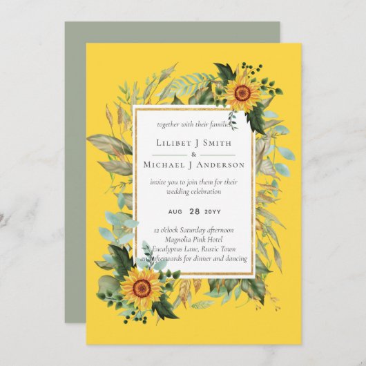 Boho Sunflower Sage Greenerity Wedding (Vorne/Hinten)